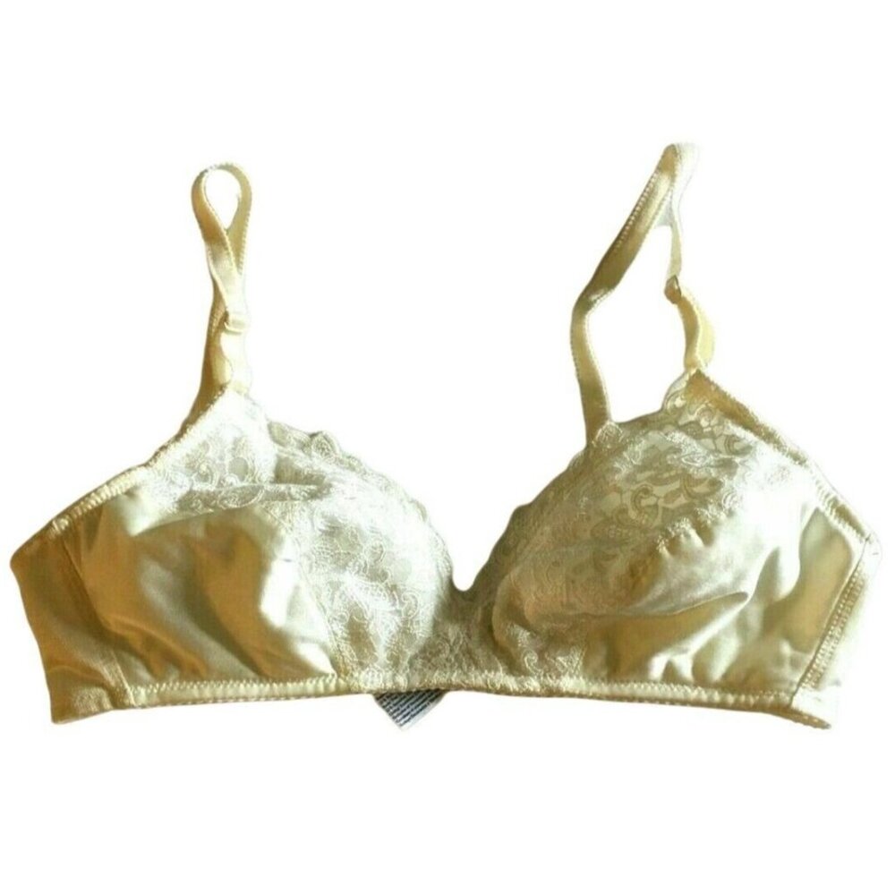 Ivory WACOAL 34C Lightly Lined Tapestry Embroidered 85309 Wire Free Bra